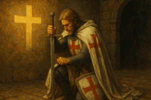 caballero templario en oración