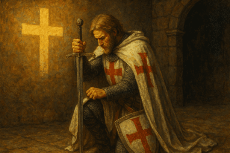 caballero templario en oración