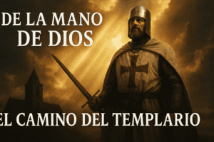 caballero templario elegido por la mano de dios en una batalla épica medieval