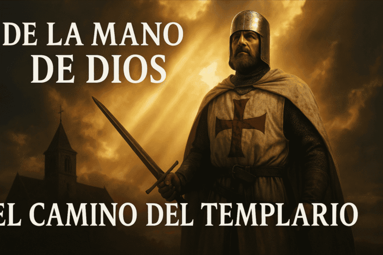caballero templario elegido por la mano de dios en una batalla épica medieval